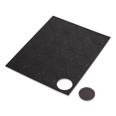 Heavy-Duty Board Magnets, Circles, Black, 0.75in, PK20